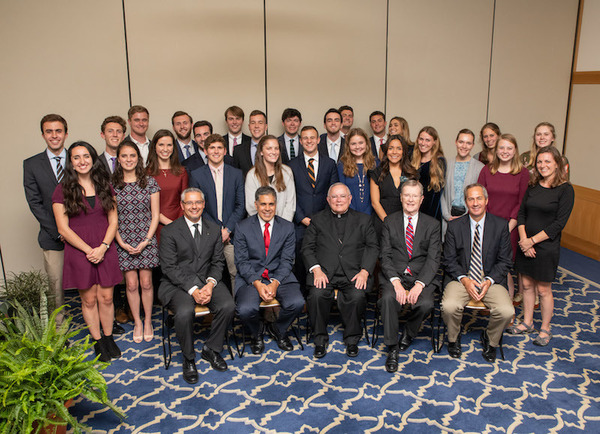 Group Picture Of Students And Guests With Archbishop Chaput