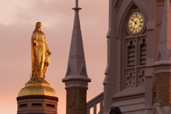 Golden Dome And Basilica Steeple At Sunset