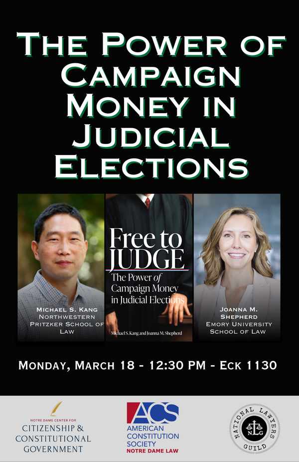 Event poster features images of both speakers, Kang and Shepherd.