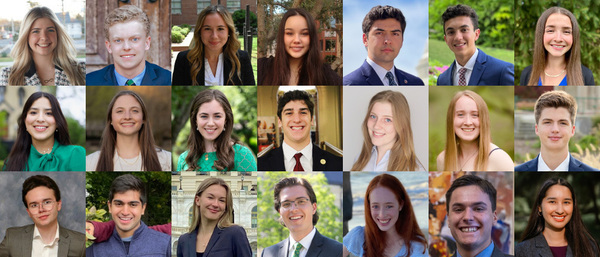 A composite photograph of the 2024-25 Center for Citizenship and Constitutional Government's Tocqueville Fellows