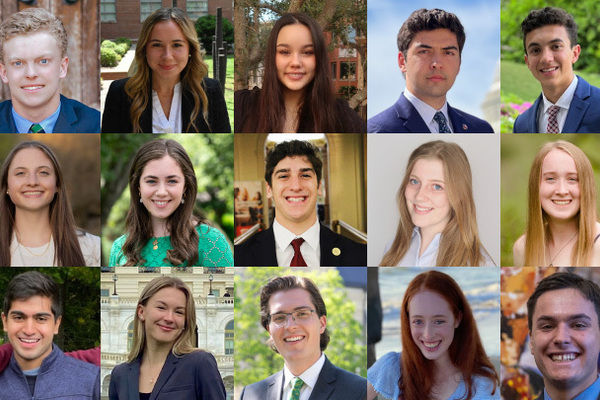 A composite photograph of the 2024-25 Center for Citizenship and Constitutional Government's Tocqueville Fellows