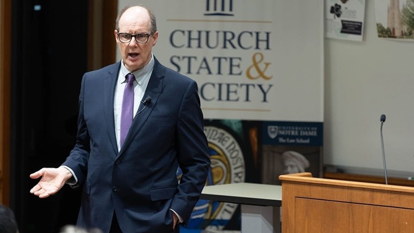 John Witte Jr. presents a lecture at the University of Notre Dame