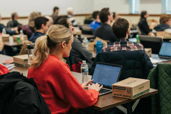 Students listening to Aurelian Craiutu's lecture.