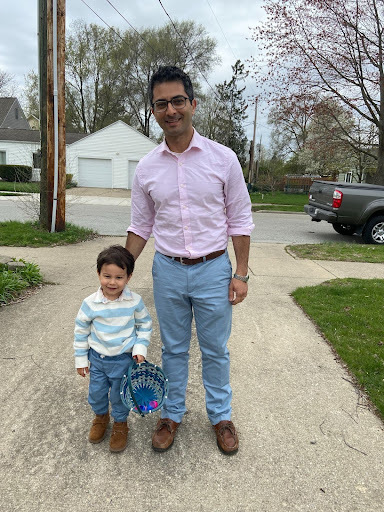 Sherif Girgis poses with his son.