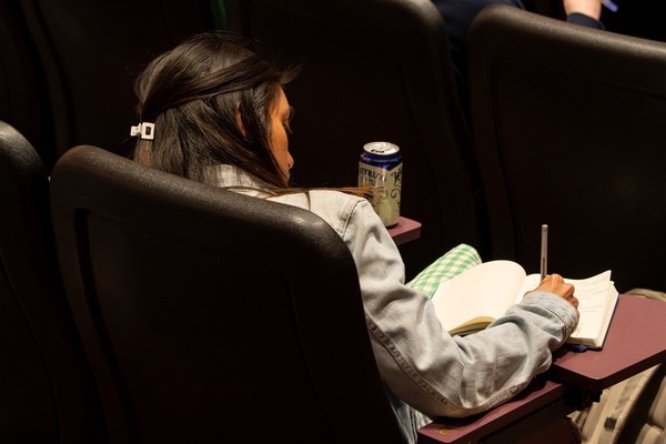 Student taking notes at Christine Emba's lecture, "The Emptiness of the Modern Sexual Ethic."
